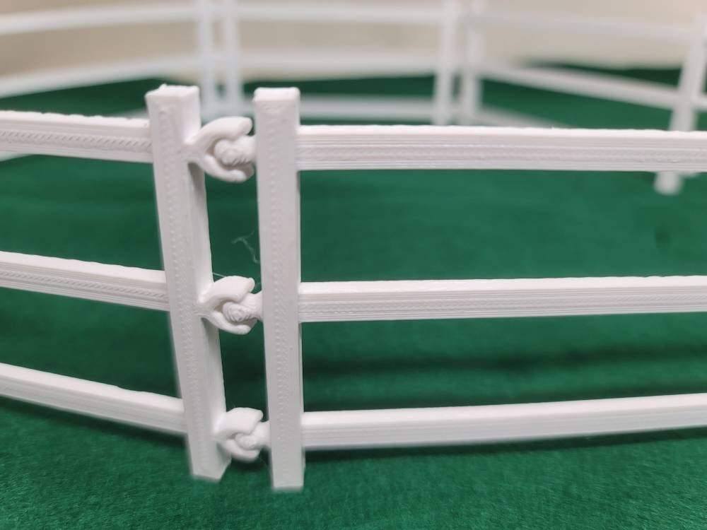 Toy Ranch Fencing Kit with Socket Connectors | 3 Rail | Farm | Farm Animals | Corral |